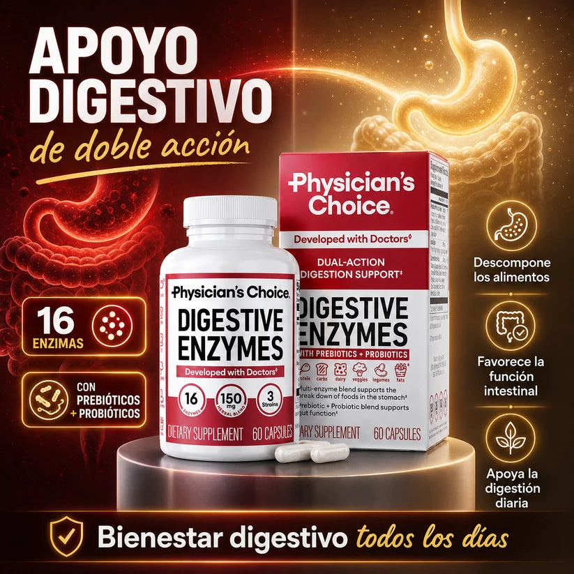 Physician’s Choice Digestive Enzymes, frasco y caja