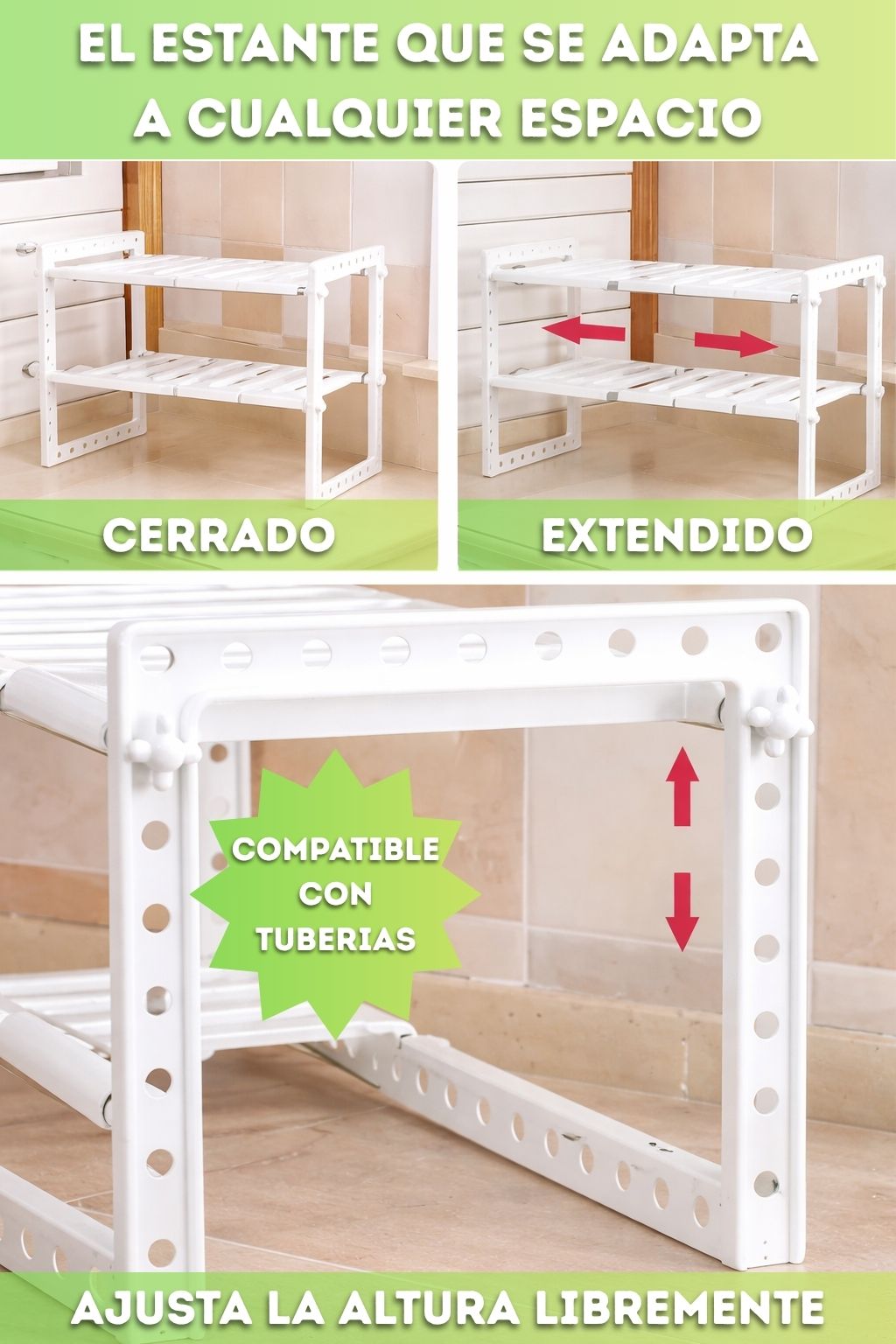 ESTANTE ADAPTABLE CON 2 NIVELES