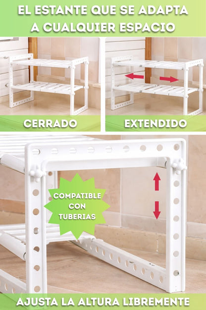 ESTANTE ADAPTABLE CON 2 NIVELES