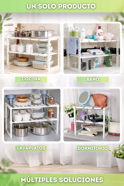 ESTANTE ADAPTABLE CON 2 NIVELES